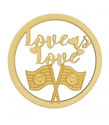 Laser Cut Mini Dream Catcher Frame with Love is Love Pride Flag Inside
